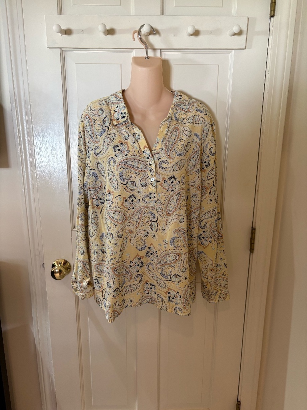 J.Jill Yellow Paisley long sleeve Blouse